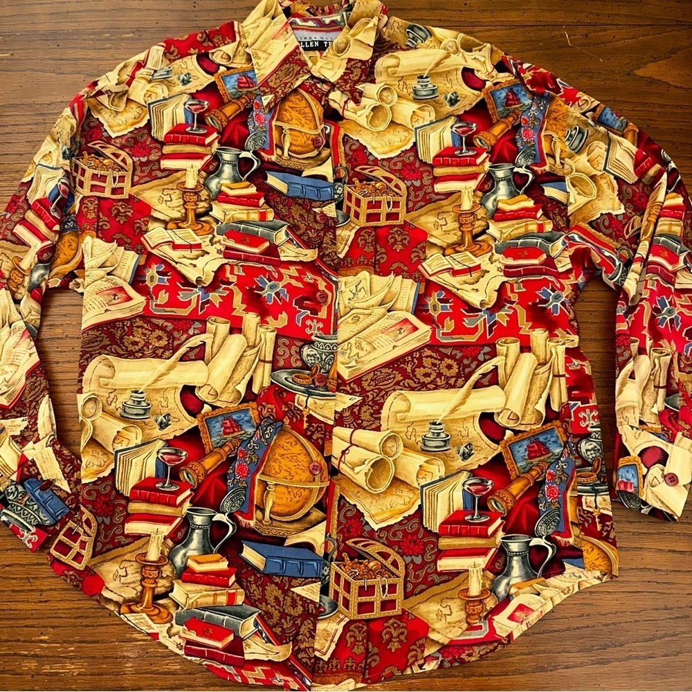 Ellen Tracy Novelty Vintage silk shirt 8